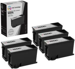 LD Products Compatible Ink Cartridge Replacement for Lexmark 100XL 14N1068 High Yield (Black, 5-Pack)