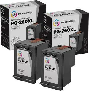 LD Replacements for Canon PG-260XL / 3706C001 Black High Yield Ink Cartridge 2-Pack for use in PIXMA TR7020, TS5320, TS6420 LD Replacements for Canon PG-260XL / 3706C001 Black High Yield Ink Cartridge 2-Pack for use in PIXMA TR7020, TS5320, TS6420