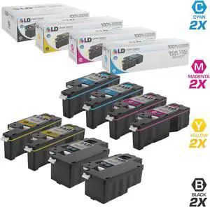 LD Products Compatible Toner Cartridge Replacement for Dell Color Laser 1250c 1350 1760 High Yield (2 Black, 2 Cyan, 2 Magenta, 2 Yellow, 8-Pack)