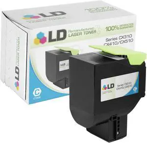 LD © Remanufactured Lexmark 80C1SC0 / 801SC Cyan Toner Cartridge for CX310dn, CX310n, CX410de, CX410dte, CX410e, CX510de, CX510dhe, CX510dthe