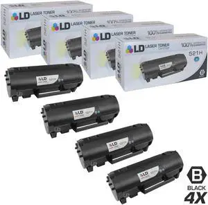 LD Products Compatible Lexmark 521H 52D1H00 High Yield Toner Cartridge Replacement for MS710dn MS710n MS711dn MS810de MS810dn MS810dtn MS810n MS811dn MS811dtn MS811n MS812dek MS812dn (Black 4-Pack)