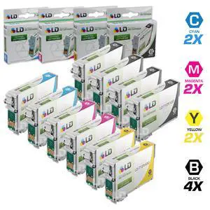 LD © Remanufactured Replacement for Epson T125 10-Set Ink Cartridges: 4 Black T125120 & 2 each of Cyan T125220 / Magenta T125320 / Yellow T125420 LD © Remanufactured Replacement for Epson T125 10-Set Ink Cartridges: 4 Black T125120 & 2 each of Cyan T125220 / Magenta T125320 / Yellow T125420