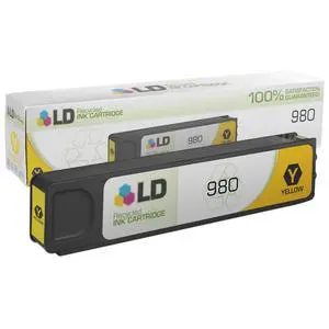 LD © Remanufactured Replacement for Hewlett Packard D8J09A (HP 980) Yellow Ink Cartridge for use in HP OfficeJet Enterprise Color Flow MFP X585z, MFP X585dn, MFP X585f, X555dn, and X555xh LD © Remanufactured Replacement for Hewlett Packard D8J09A (HP 980) Yellow Ink Cartridge for use in HP OfficeJet Enterprise Color Flow MFP X585z, MFP X585dn, MFP X585f, X555dn, and X555xh