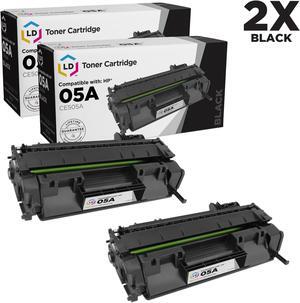 LD © Compatible Replacements for Hewlett Packard CE505A (HP 05A) Set of 2 Black Laser Toner Cartridges for use in HP LaserJet P2035, P2035n, P2055d, P2055dn, and P2055X Printers