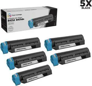 LD © Set of 5 Okidata Compatible 44574901 HY Black Laser Toner Cartridge for the MB461 MFP, MB471, MB471W, B431d and B431dn Printers LD © Set of 5 Okidata Compatible 44574901 HY Black Laser Toner Cartridge for the MB461 MFP, MB471, MB471W, B431d and B431dn Printers