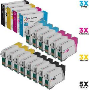 LD © Remanufactured Replacement for Epson T069 14-Set Ink Cartridges: 5 Black & 3 each of Cyan / Magenta / Yellow LD © Remanufactured Replacement for Epson T069 14-Set Ink Cartridges: 5 Black & 3 each of Cyan / Magenta / Yellow