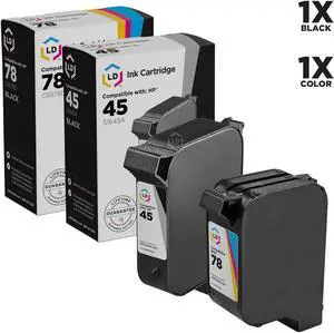 LD Products Ink Cartridge Replacements for HP 45 & 78 (1 Black, 1 Color, 2-Pack) for use in DeskJet: 990cxi 990cse 995 995C 995ck | Fax: 1220 & 1220xi | OfficeJet: G55 G55xi G85 & G85xi LD Products Ink Cartridge Replacements for HP 45 & 78 (1 Black, 1 Color, 2-Pack) for use in DeskJet: 990cxi 990cse 995 995C 995ck | Fax: 1220 & 1220xi | OfficeJet: G55 G55xi G85 & G85xi
