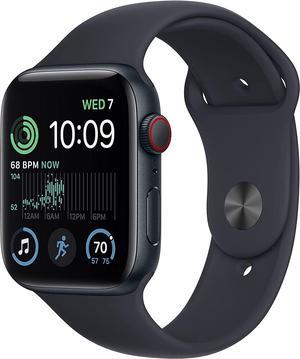 Apple Watch SE (2nd Gen) [GPS +Cellular 44mm] Smart Watch w/Midnight Aluminum Case & Midnight Sport Band - A Grade