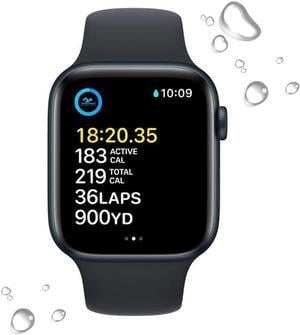 Refurbished Apple Watch SE 2nd Gen GPS  Cellular 44mm Smart Watch wMidnight Aluminum Case  Midnight Sport Band  SM A Grade