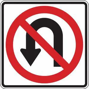 LYLE R3-4-24HA Traffic Sign,24 x 24In,R and BK/WHT,SYM