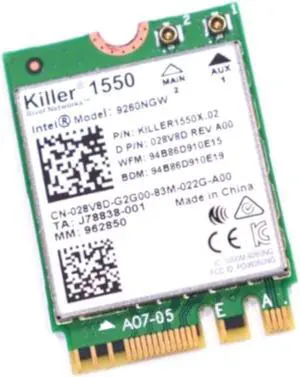 28V8D Dell Intel Genuine Killer 1550 9260NGW Wireless Card