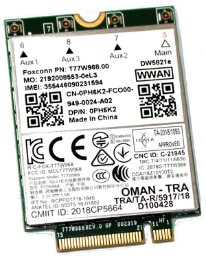 PH6K2 7D4P4 Dell Latitude 5420 5424 7424 OEM T77W968 DW5821e Snapdragon X20 LTE 1Gbps 4G Card PH6K2 7D4P4 Dell Latitude 5420 5424 7424 OEM T77W968 DW5821e Snapdragon X20 LTE 1Gbps 4G Card