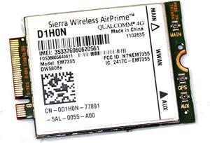 D1H0N Sierra Wireless Dell AirPrime DW5808e Qualcomm 4G EM7355 Card