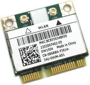 86RR6 - Dell Wireless 1504 DW1504 WiFi 802.11 b/g/n Half-Height Mini-PCI Express Card - 86RR6