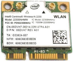 Intel Centrino Wireless-N 2230 WLAN WiFi 802.11 b/g/n + Bluetooth Half-Height Mini-PCI Express Card - 5DVH7