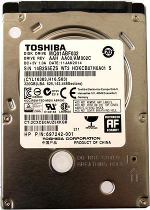 697242-001 MQ01ABF032 Toshiba 320GB 2.5" Laptop Hard Drive HDD SPS 645193-001