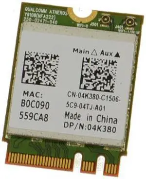 4K380 802.11a/b/g/n 2.4/5GHz BT4.0 WIFI WLAN Card M.2
