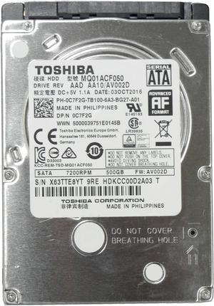 C7F2G Dell Toshiba 500 GB 7200 RPM 2.5" SATA Laptop HDD