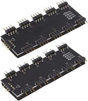 ASHATA Computer Fan RGB Hub,Computer 10-Channel RGB Hub,PC MOD Motherboard RGB Fan Extension Cable,RGB LED Splitter Hub,Suitable for PC Desktop Computer Motherboard(5V 3-Pin)