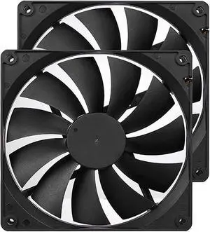 140mm Case Fan Quiet High Performance PC Fan 140mm Standard Case Fan 3pin 4pin Molex Connector 12V DC Computer PC CPU Case Fan 1000RPM 2-Pack
