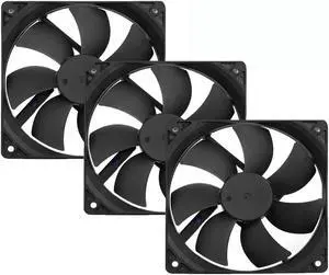 120mm 12V Computer PC Fan 4Pin 4 Wire Square PWM CPU Cooler Case Fan 800-2200RPM for Mining Rig Case Fan 40-75CFM 3-Pack