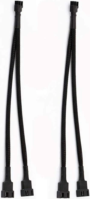 2PCS PWM Fan Splitter Cable 1 to 2 Converter, FBHDZVV 4 Pin Black Sleeved Splitter Cable Case Fan Braided Y Splitter Power Fan Extension Power Cable for Computer ATX Case Cooling Fan Cable 2PCS PWM Fan Splitter Cable 1 to 2 Converter, FBHDZVV 4 Pin Black Sleeved Splitter Cable Case Fan Braided Y Splitter Power Fan Extension Power Cable for Computer ATX Case Cooling Fan Cable