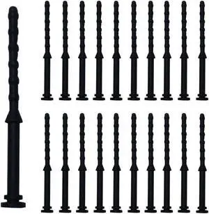 20PCS PC Case Fans Computer Cooling Fan Mount Screws, CPU Fan Mounting Pin Rivet Black Soft Rubber Reducing Noise Anti-Vibration Screws 65mm / 2.56in