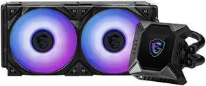 MSI MPG Series RGB CPU Liquid Cooler (AIO): Customizable LCD Screen Design, 240mm Radiator, Dual 120mm RGB PWM Fans, MPG CORELIQUID K240 MSI MPG Series RGB CPU Liquid Cooler (AIO): Customizable LCD Screen Design, 240mm Radiator, Dual 120mm RGB PWM Fans, MPG CORELIQUID K240