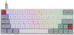 EPOMAKER SK64S Hot Swappable Bluetooth 5.1 Wireless/Wired Mechanical Keyboard with RGB Backlit, PBT Keycaps for Win/Mac/Gaming (Gateron Optical Red, Grey White) EPOMAKER SK64S Hot Swappable Bluetooth 5.1 Wireless/Wired Mechanical Keyboard with RGB Backlit, PBT Keycaps for Win/Mac/Gaming (Gateron Optical Red, Grey White)