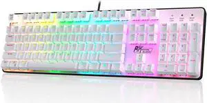 RK ROYAL KLUDGE RK920 Full Size Mechanical Keyboard, Rainbow Backlit Gaming Keyboard, 104 Keys Wired Mechanical Keyboard with Number Pad, Tactile Brown Switch