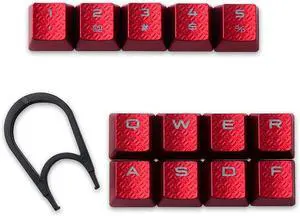 HUYUN FPS Backlit Key Caps Replacement for Corsair Cherry MX Key Switch Gaming Keyboards (Red)