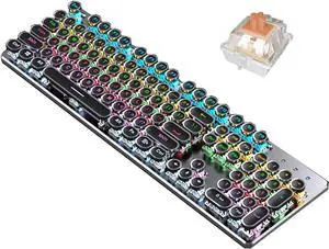 ARCH Gaming Keyboard Programmable,Wired Mechanical Computer Keyboard and Keyboard Computer Ergonomic for Windows, Laptop Desktop Computer Desktop PC (Color : Colored Light -Tea Shaft)
