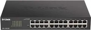 D-Link Ethernet Switch, 24 Port Gigabit Easy Smart Managed Network Internet Desktop or Rack Mountable (DGS-1100-24V2), Black