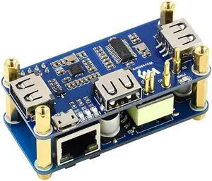 PoE Ethernet/USB HUB Hat for Raspberry Pi Zero/Zero W/Zero WH, 3X USB 2.0 Ports, 10M/100M RJ45 Port, 802.3af-Compliant
