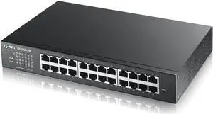 Zyxel 24-Port Gigabit Switch | Smart Managed | Desktop/Rackmount and Fanless | VLAN, IGMP, QoS | Lifetime Warranty [GS1900-24E]