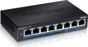 TRENDnet 8-Port Gigabit EdgeSmart Switch, 8 x Gigabit Ports, 16Gbps Switch Capacity, Ethernet Network Desktop Switch, Managed Gigabit Switch, Metal, Fanless, Lifetime Protection, Black, TEG-S80ES