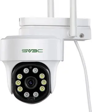 SV3C WiFi Security IP Camera Outdoor, Auto Tracking 1080P PTZ Pan Tilt Home Cameras, Support Floodlight Color Night Vision, Onvif, Motion Detect, RTSP Browser View, 2-Way Audio,Max 128G SD Card Record