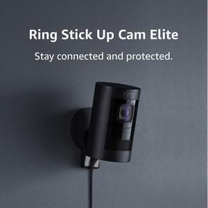 Ring Stick Up Cam Elite, Power over Ethernet HD Security Camera with Two-Way Talk, Night Vision, Works with Alexa - Black