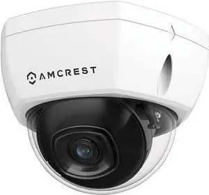 Amcrest UltraHD 4K (8MP) Outdoor Security POE IP Camera, 98ft NightVision, 2.8mm Lens, IP67 Weatherproof, IK10 Vandal Resistant Dome, MicroSD Recording, White (REP-IP8M-2493EW) (Refurbished)