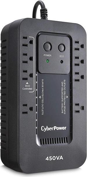 CyberPower EC450G Ecologic Battery Backup & Surge Protector UPS System, 450VA/260W, 8 Outlets, ECO Mode, Compact Uninterruptible Power Supply