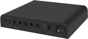 Mini UPS Battery Backup for Routers,Built-in 10400mAh Rechargeable Surge Protector with POE,Output USB 5V/2A DC 5V/9V/12V 2A for Modem,Security Camera, Smartphones (Black)