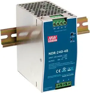 Mean Well NDR-240-24 24V 10 Amp 240W Industrial DIN Rail Power Supply Mean Well NDR-240-24 24V 10 Amp 240W Industrial DIN Rail Power Supply