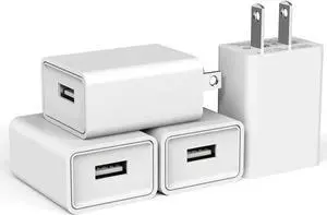 4-Pack USB Wall Charger USB Wall Plug 5V 2.1A AC Power Adapter Compatible with Smart Phones Smart Watches Small Game Consoles Cameras Audio Equipment and More Electronics Products