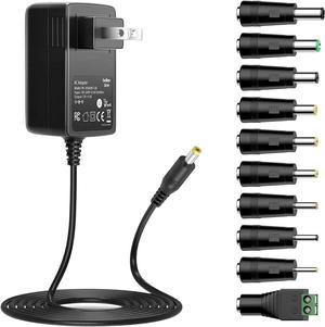 Belker 12V 3A 2.5A AC DC Power Adapter Supply Cord Wall Charger for 12 Volt Electronics - 3000mA Max.