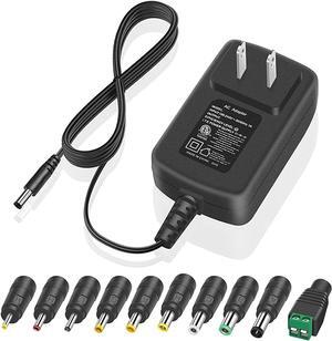 16V 2A 1.5A AC Adapter Power Supply 32W 10 Tips Power Cord ETL Listed Charger for Webcams Monitors Scanners Routers LED Lights