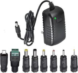 AC Adapter, 12V/2A AC DC Switching Power Supply Adapter(Input 100-240V, Output 12V 2A) with DC Connector 12V / 2A1 Pack