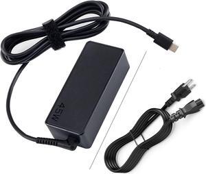 45 Watt USB-C Adapter School Notebook Charger for HP Chromebook X360 14-CA000 11-AE000 14-ca051wm 14-ca052wm 14-ca091wm 14-ca061dx Dell XPS 13 9333 9370 9360 Laptop Power Supply with Cord