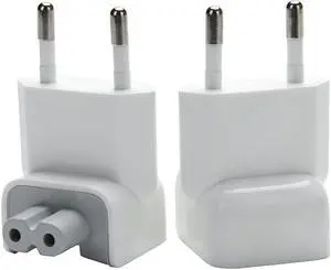 WESAPPINC Pack of 2 Duckhead Europe Wall Charger AC Cord EU Standard Duck Head Plug for MacBook Mac iBook/iPhone/iPod AC Power Adapter (EU Standard)