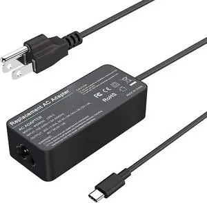 65W 45W USB C Charger for Lenovo&HP ThinkPad T480 T480s T580 T580s Chromebook 14 13 X360 G5 14-ca051wm 14-ca061dx 14-ca020nr Spectre EliteBook and More Type C AC Adapter Laptop Power Supply Cord