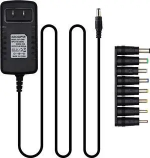 Universal AC/DC 8.4V 2A Power Adapter Wall Charger for 18650 Battery LED Strip Shaver Groomer Clipper with 8 Selectable Tips (8.4V-2A)